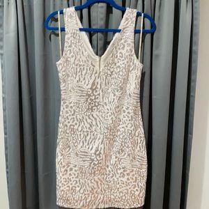 Sequin white and silver animal print dress